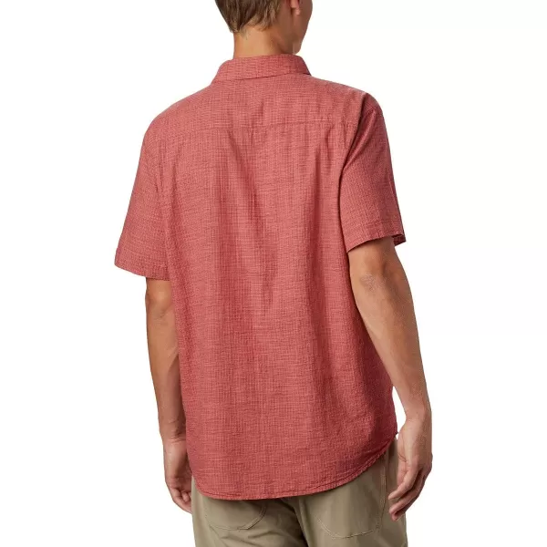 imageColumbia Mens Under Exposure Yarn Dye Short Sleeve ShirtDark Coral Plaid