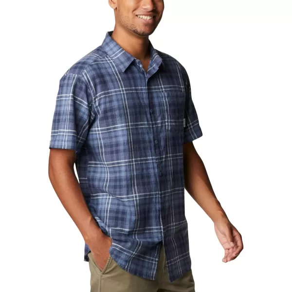 imageColumbia Mens Under Exposure Yarn Dye Short Sleeve ShirtDark Mountain Madras Gingham