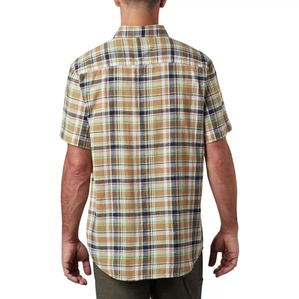 imageColumbia Mens Under Exposure Yarn Dye Short Sleeve ShirtGreen Boa Multi Plaid