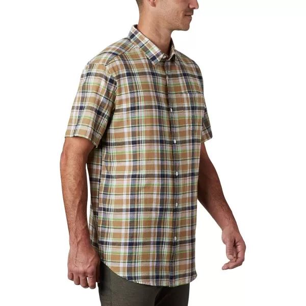 imageColumbia Mens Under Exposure Yarn Dye Short Sleeve ShirtGreen Boa Multi Plaid