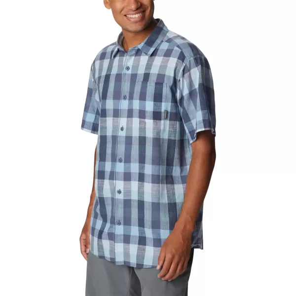 imageColumbia Mens Under Exposure Yarn Dye Short Sleeve ShirtJet Stream Buffalo