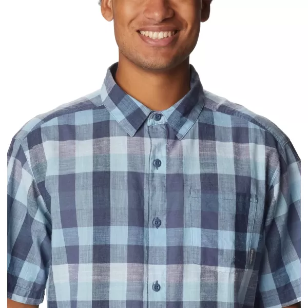 imageColumbia Mens Under Exposure Yarn Dye Short Sleeve ShirtJet Stream Buffalo