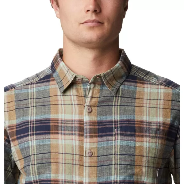 imageColumbia Mens Under Exposure Yarn Dye Short Sleeve ShirtMocha Madras
