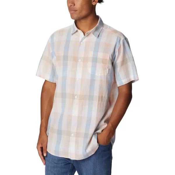 imageColumbia Mens Under Exposure Yarn Dye Short Sleeve ShirtPurple Tint Buffalo
