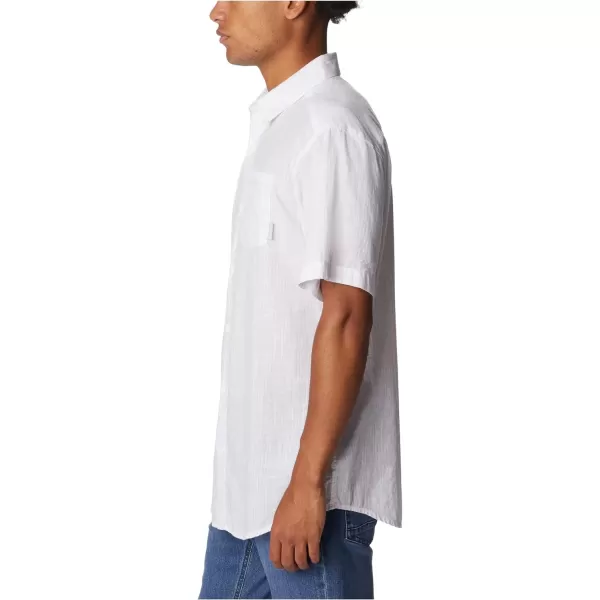 imageColumbia Mens Under Exposure Yarn Dye Short Sleeve ShirtPurple Tint Oxford Stripe