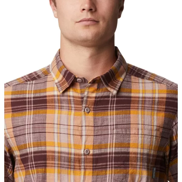 imageColumbia Mens Under Exposure Yarn Dye Short Sleeve ShirtRed Lodge Madras