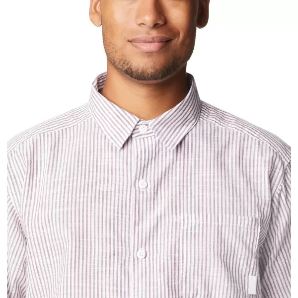 imageColumbia Mens Under Exposure Yarn Dye Short Sleeve ShirtRed Onion Oxford Stripe