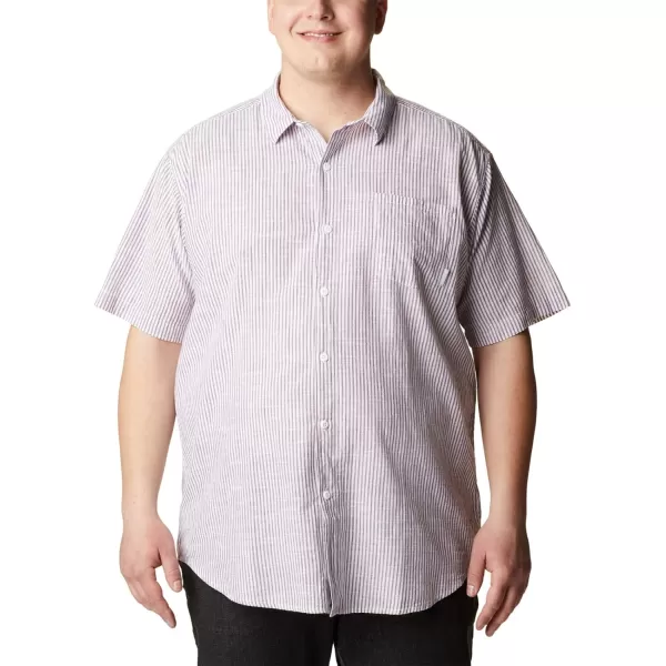 imageColumbia Mens Under Exposure Yarn Dye Short Sleeve ShirtRed Onion Oxford Stripe