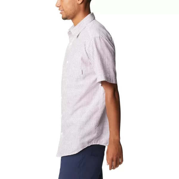 imageColumbia Mens Under Exposure Yarn Dye Short Sleeve ShirtRed Onion Oxford Stripe