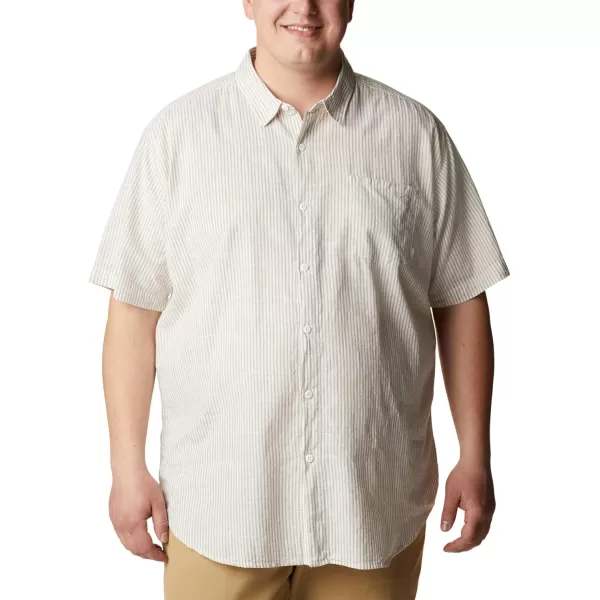 imageColumbia Mens Under Exposure Yarn Dye Short Sleeve ShirtSavory Oxford Stripe