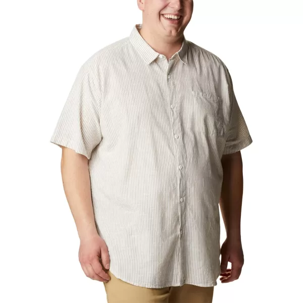 imageColumbia Mens Under Exposure Yarn Dye Short Sleeve ShirtSavory Oxford Stripe