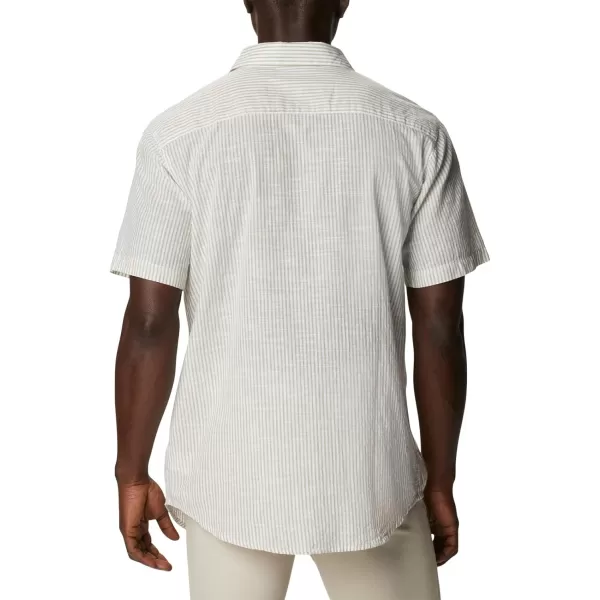 imageColumbia Mens Under Exposure Yarn Dye Short Sleeve ShirtSavory Oxford Stripe