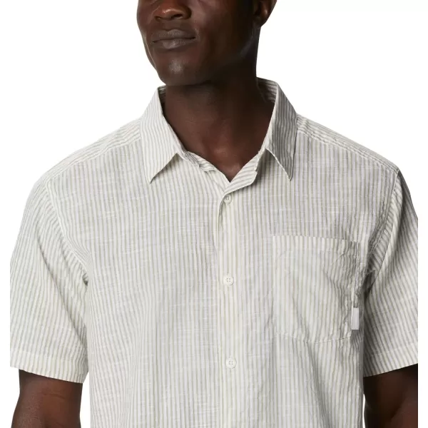 imageColumbia Mens Under Exposure Yarn Dye Short Sleeve ShirtSavory Oxford Stripe