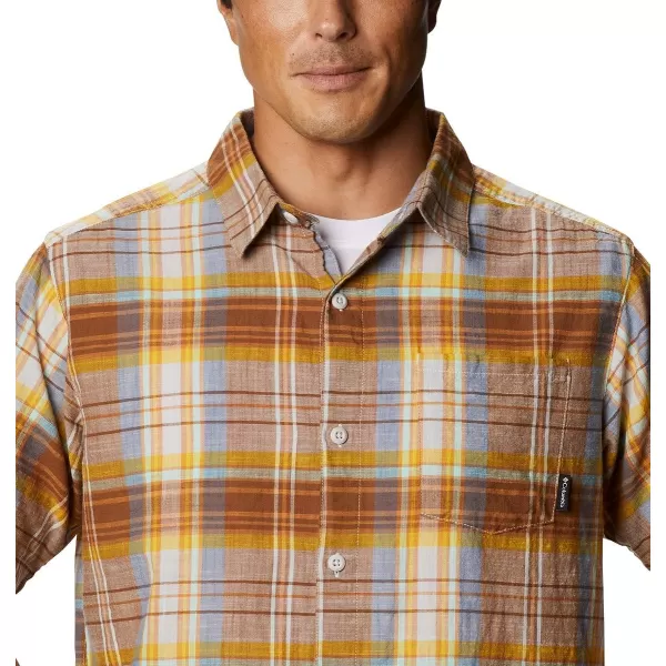 imageColumbia Mens Under Exposure Yarn Dye Short Sleeve ShirtWalnut Madras