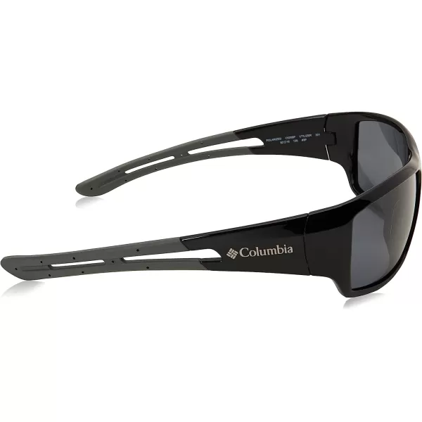 imageColumbia Mens Utilizer Wrap SunglassesShiny Black WGrey Rubber Polarized