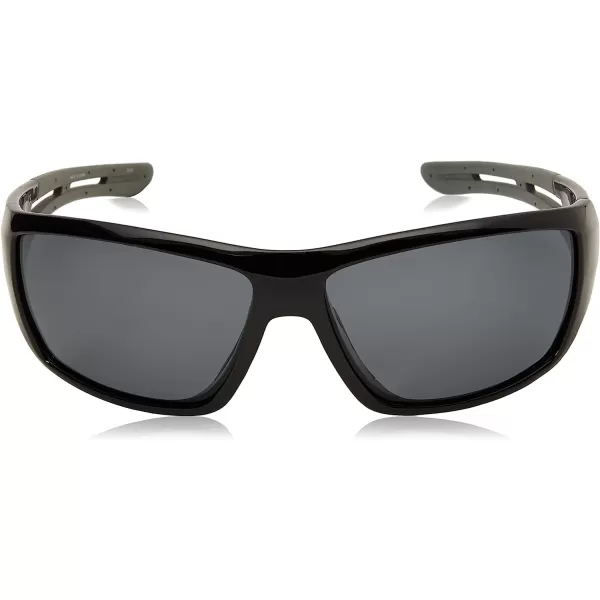 imageColumbia Mens Utilizer Wrap SunglassesShiny Black WGrey Rubber Polarized