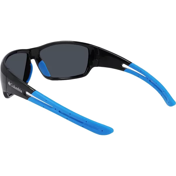imageColumbia Mens Utilizer Wrap SunglassesShiny Black amp BlueBlue Mirror