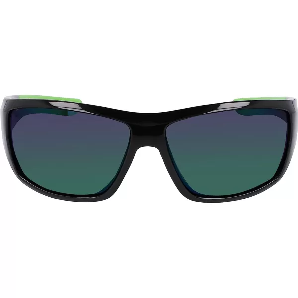 imageColumbia Mens Utilizer Wrap SunglassesShiny Black amp GreenGreen Mirror