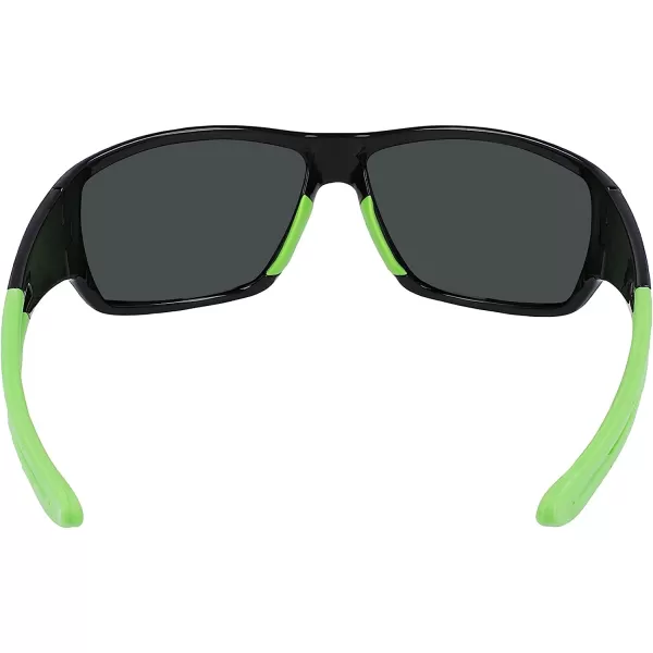 imageColumbia Mens Utilizer Wrap SunglassesShiny Black amp GreenGreen Mirror