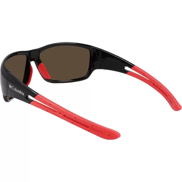imageColumbia Mens Utilizer Wrap SunglassesShiny Black amp RedRed Revo