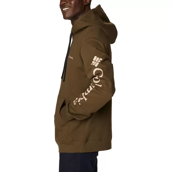 imageColumbia Mens Viewmont Ii Sleeve Graphic HoodieOlive GreenAncient Fossil