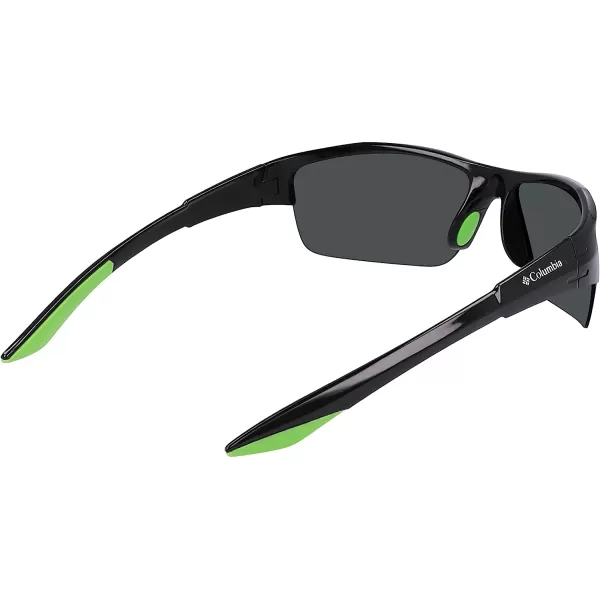 imageColumbia Mens Wingard Rectangular SunglassesShiny Black amp GreenGreen Mirror