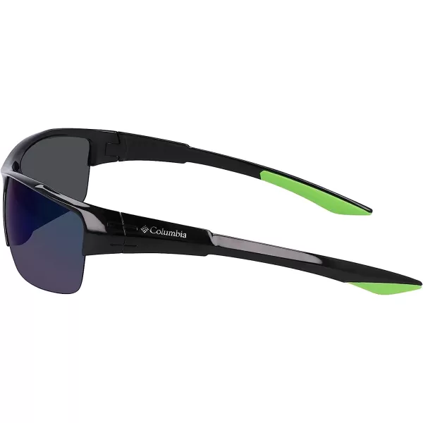 imageColumbia Mens Wingard Rectangular SunglassesShiny Black amp GreenGreen Mirror