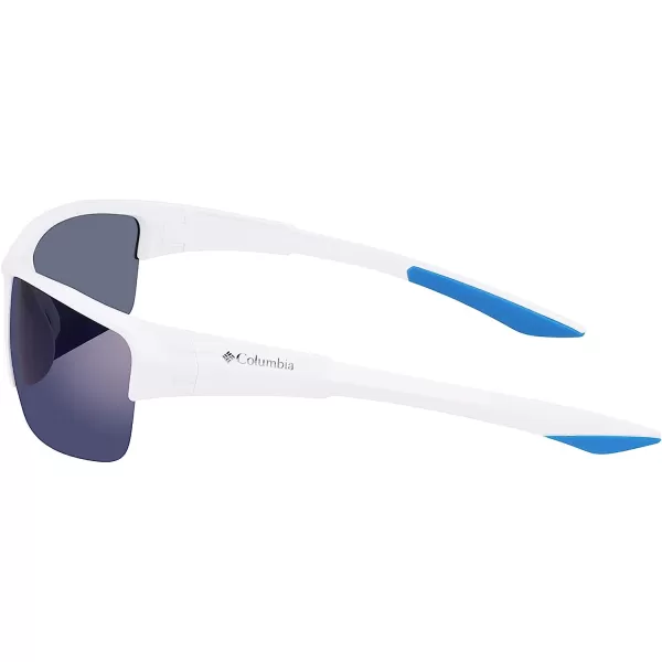 imageColumbia Mens Wingard Rectangular SunglassesShiny White amp BlueBlue Mirror