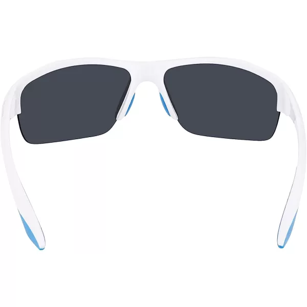 imageColumbia Mens Wingard Rectangular SunglassesShiny White amp BlueBlue Mirror