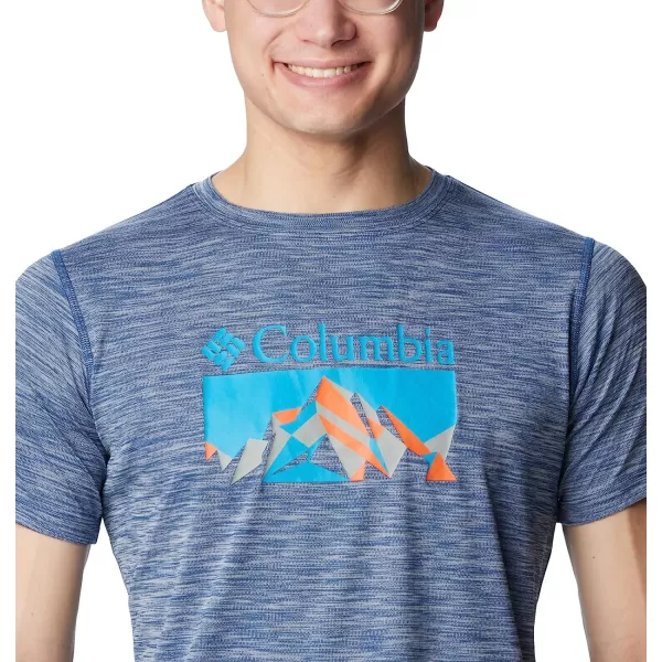imageColumbia Mens Zero Rules Short Sleeve Graphic ShirtCarbon HeatherFractal Peaks Graphic