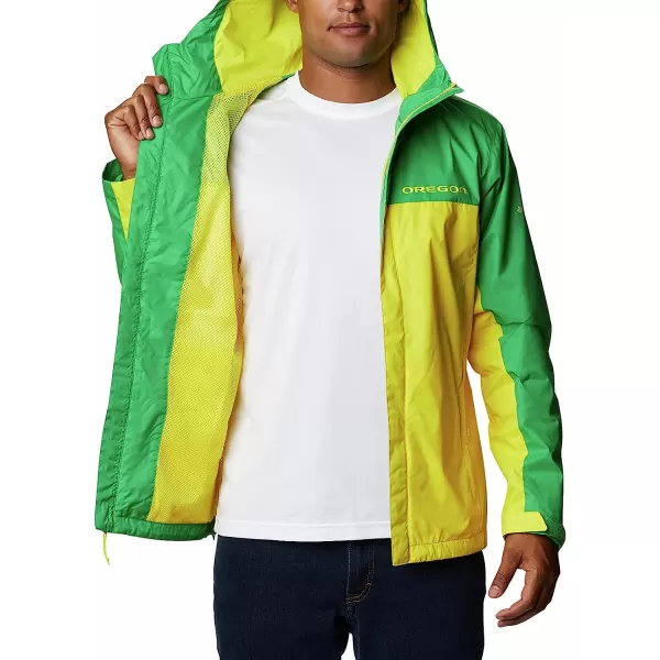 imageColumbia NCAA mens Glennaker Storm JacketOregon Ducks Uo  Fuse Green Yellow Glo