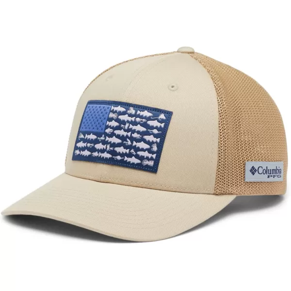 imageColumbia PFG Mesh Canada Fish Flag StretchFit HatAncient FossilTrout Flag