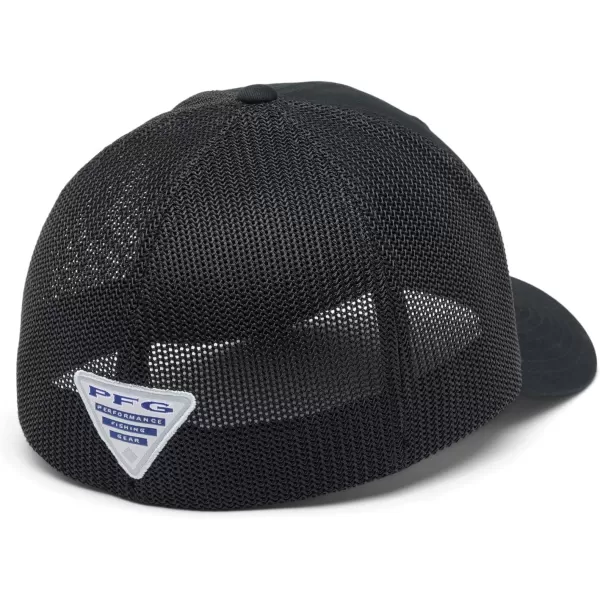 imageColumbia PFG Mesh Canada Fish Flag StretchFit HatBlackOcean BlueTrout