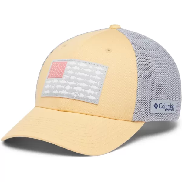 imageColumbia PFG Mesh Canada Fish Flag StretchFit HatCocoa Butter  Cool Grey  Mid Atlantic