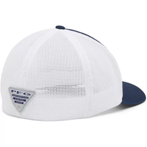 imageColumbia PFG Mesh Canada Fish Flag StretchFit HatCollegiate Navy  Pnw Flag