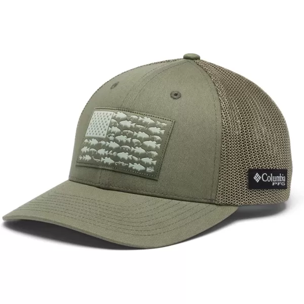 imageColumbia PFG Mesh Canada Fish Flag StretchFit HatCypressBass Flag