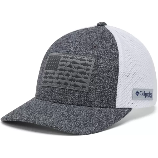 imageColumbia PFG Mesh Canada Fish Flag StretchFit HatGrill HeatherWhiteUS Fish Flag