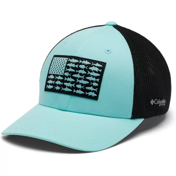 imageColumbia PFG Mesh Canada Fish Flag StretchFit HatGulf StreamBlackOffshore Slam Flag