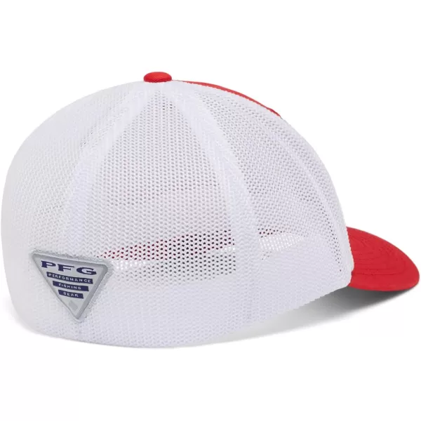 imageColumbia PFG Mesh Canada Fish Flag StretchFit HatRed SparkWhiteUS Fish