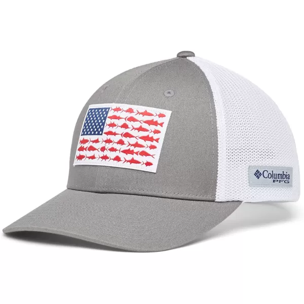 imageColumbia PFG Mesh Canada Fish Flag StretchFit HatTitaniumWhite