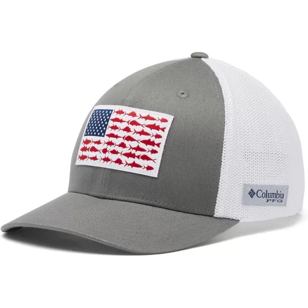 imageColumbia PFG Mesh Canada Fish Flag StretchFit HatTitaniumWhite