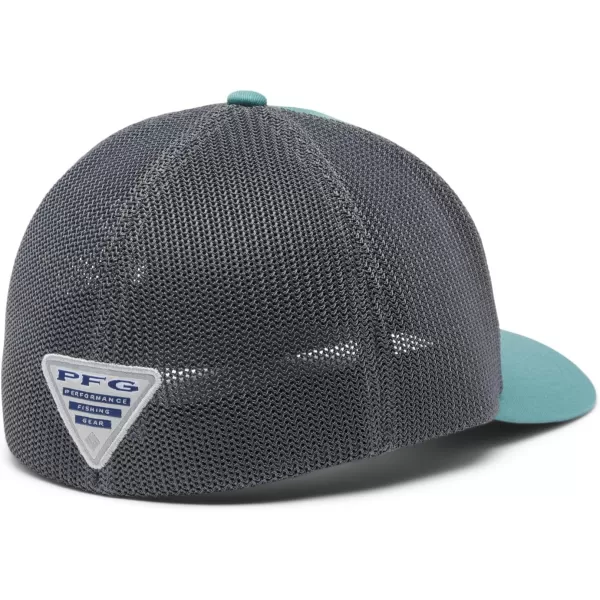 imageColumbia PFG Mesh Canada Fish Flag StretchFit HatTranquil Teal  City Grey  Trout Flag