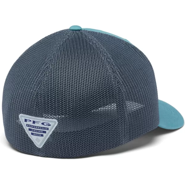 imageColumbia PFG Mesh Canada Fish Flag StretchFit HatTranquil Teal  City Grey  Trout Flag