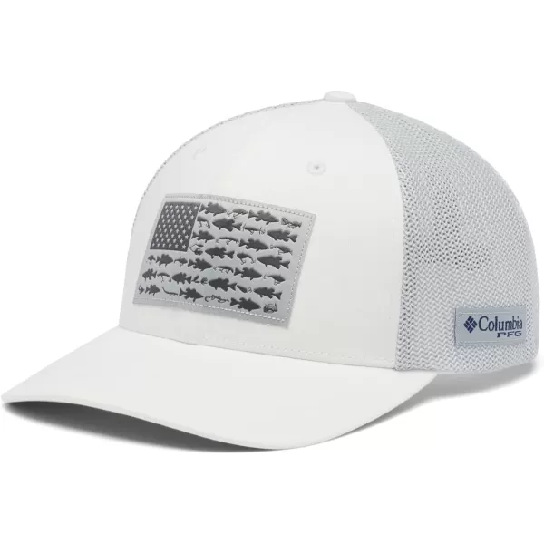 imageColumbia PFG Mesh Canada Fish Flag StretchFit HatWhiteCool GreyBass Flag