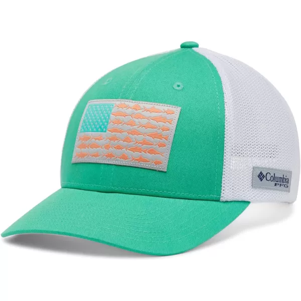 imageColumbia Tree Flag Mesh Ball CapHighElectric TurquoiseWhiteCool Grey