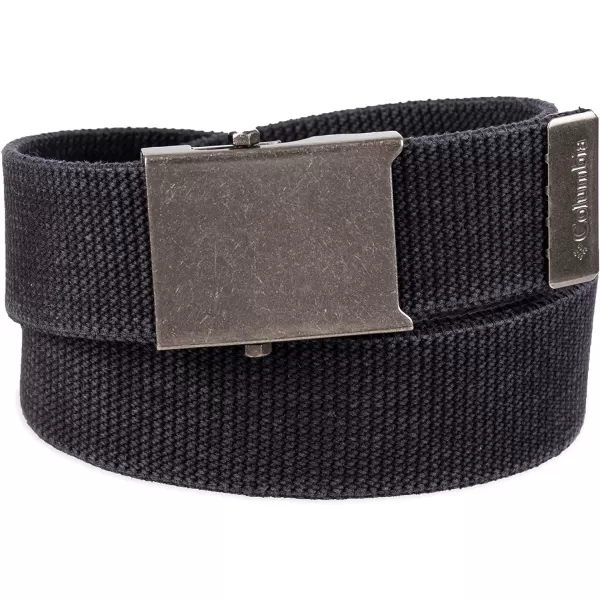 imageColumbia UnisexAdult Military Web BeltAdjustable One Size Cotton Strap and Metal Plaque Buckle1 Black