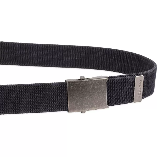 imageColumbia UnisexAdult Military Web BeltAdjustable One Size Cotton Strap and Metal Plaque Buckle1 Black