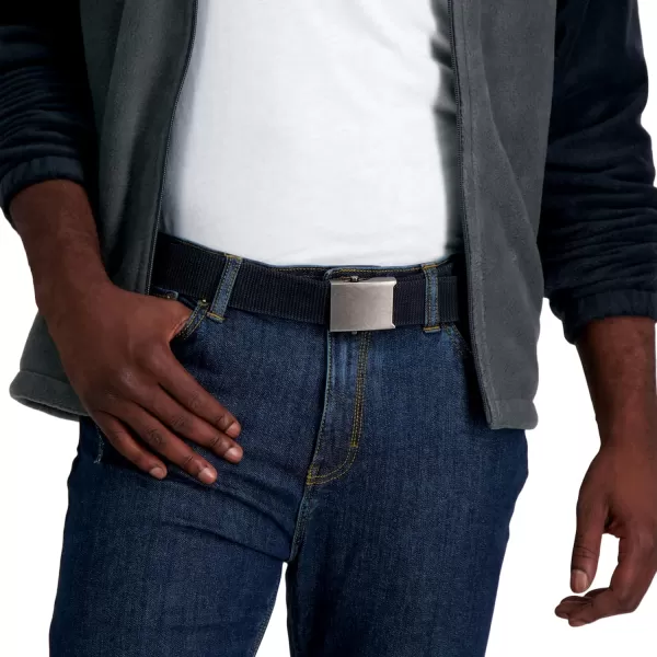 imageColumbia UnisexAdult Military Web BeltAdjustable One Size Cotton Strap and Metal Plaque Buckle1 Black