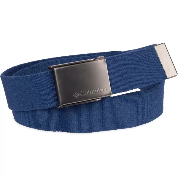 imageColumbia UnisexAdult Military Web BeltAdjustable One Size Cotton Strap and Metal Plaque Buckle1 Blue