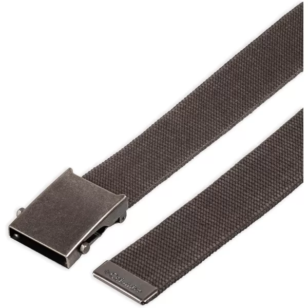imageColumbia UnisexAdult Military Web BeltAdjustable One Size Cotton Strap and Metal Plaque Buckle1 Charcoal